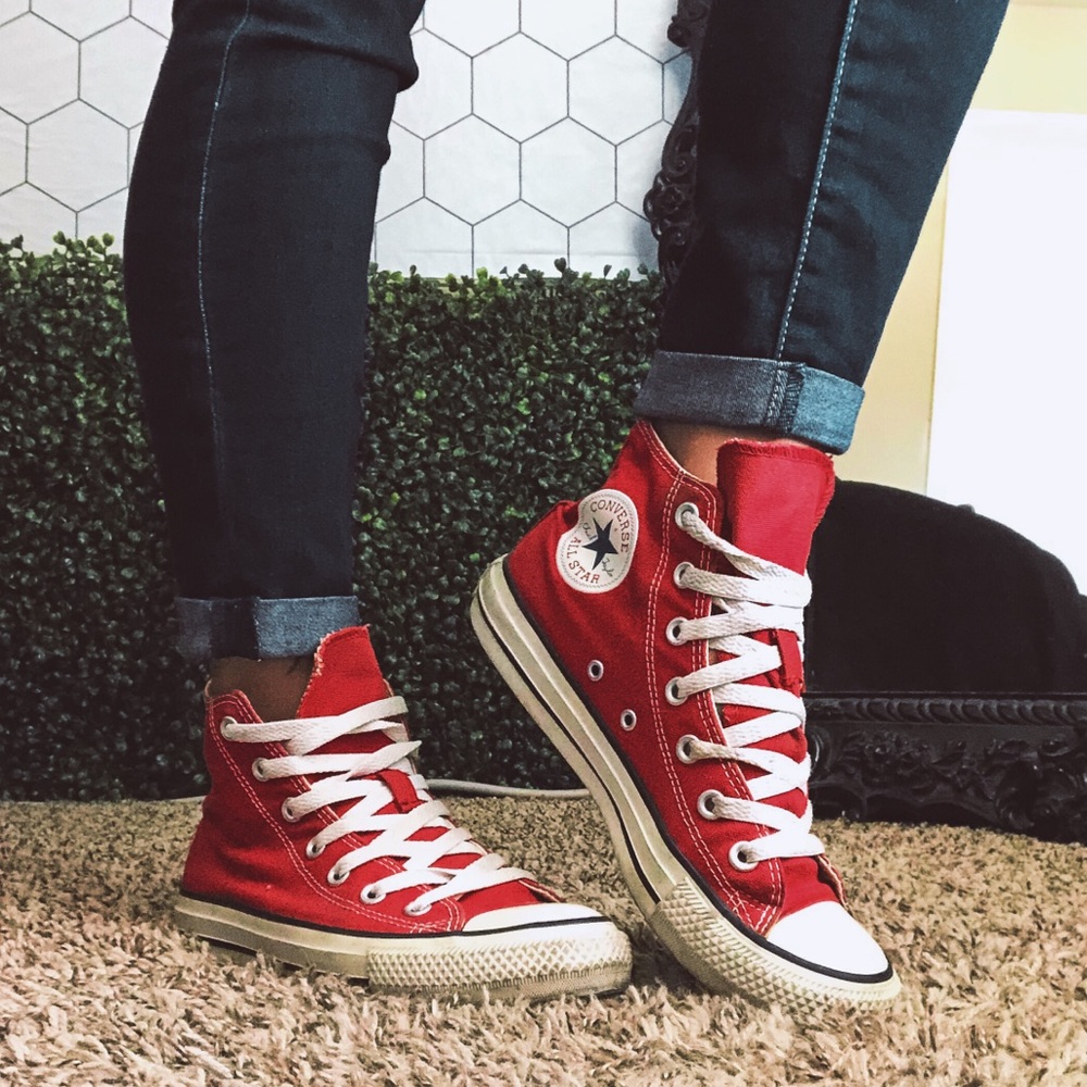 Red High Top Converse